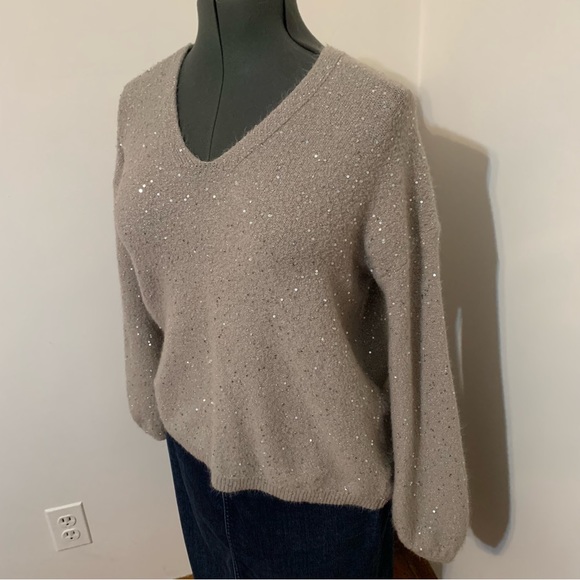 LOFT Sweaters - Loft grey sweater with sequins size large